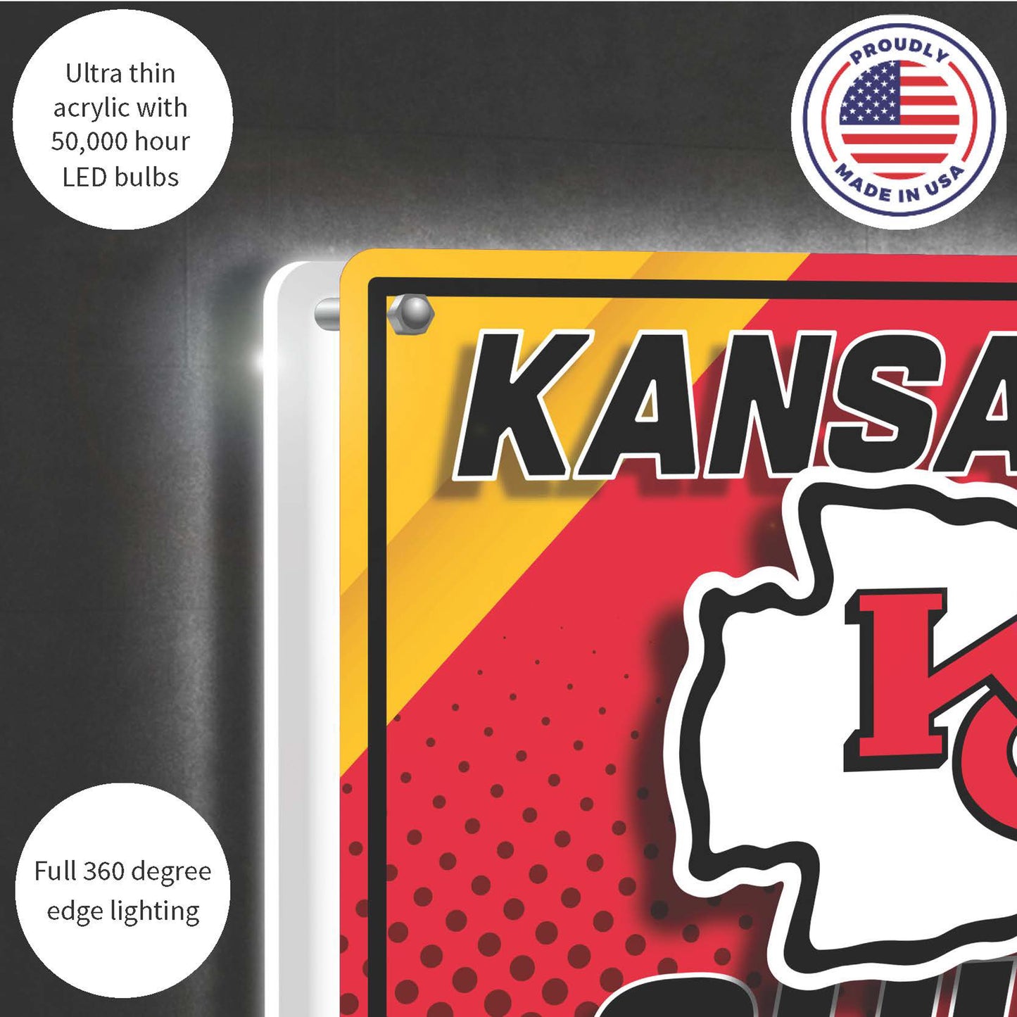 Kansas City Chiefs NFL Football Rectangle Desklite