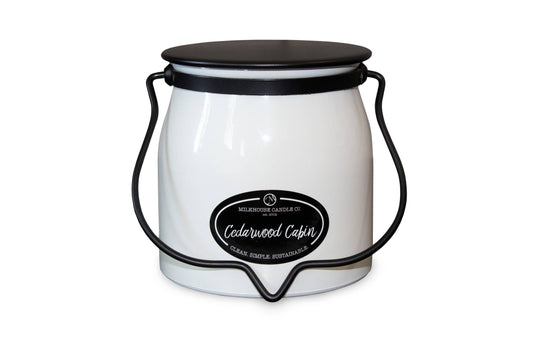 16 oz Butter Jar Candle: Cedarwood Cabin